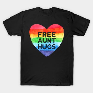 Free Aunt Hugs LGBT Flag Pride Awareness Month Pride T-Shirt